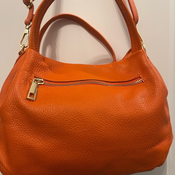 🧡 EUC orange Claudia Firenze convertible satchel/shoulder bag - Picture 4 of 16